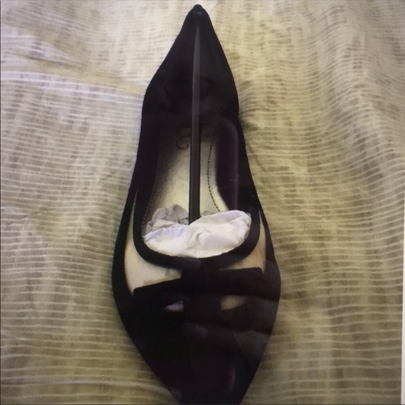 NEW BCBG Blue or Black Suede Flats with Bow - Picture 8 of 8